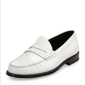 Saint Laurent Classic Leather Penny Loafer White